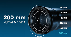 Duratop X, nuevo diámetro 200mm: más caudal, mayor eficacia.